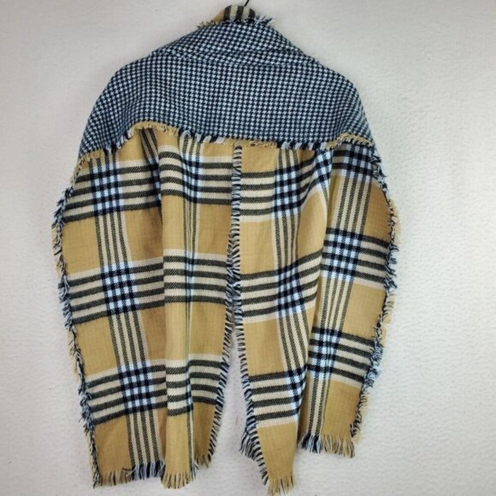 NWT Tahari Women's Scarf Reversible Wrap Shawl Houndstooth Nova Check Soft
